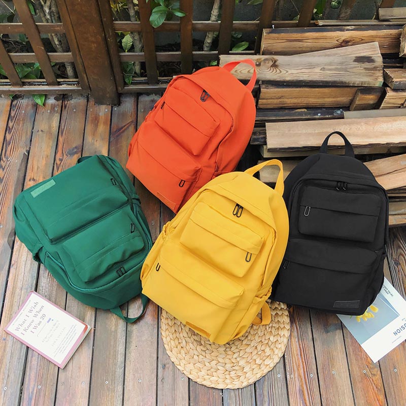 Hocodo New Waterproof Nylon Women Backpack 2020 Solid Color Casual Backpack For Teenagers Women Large Capacity Ladies Schoolbag