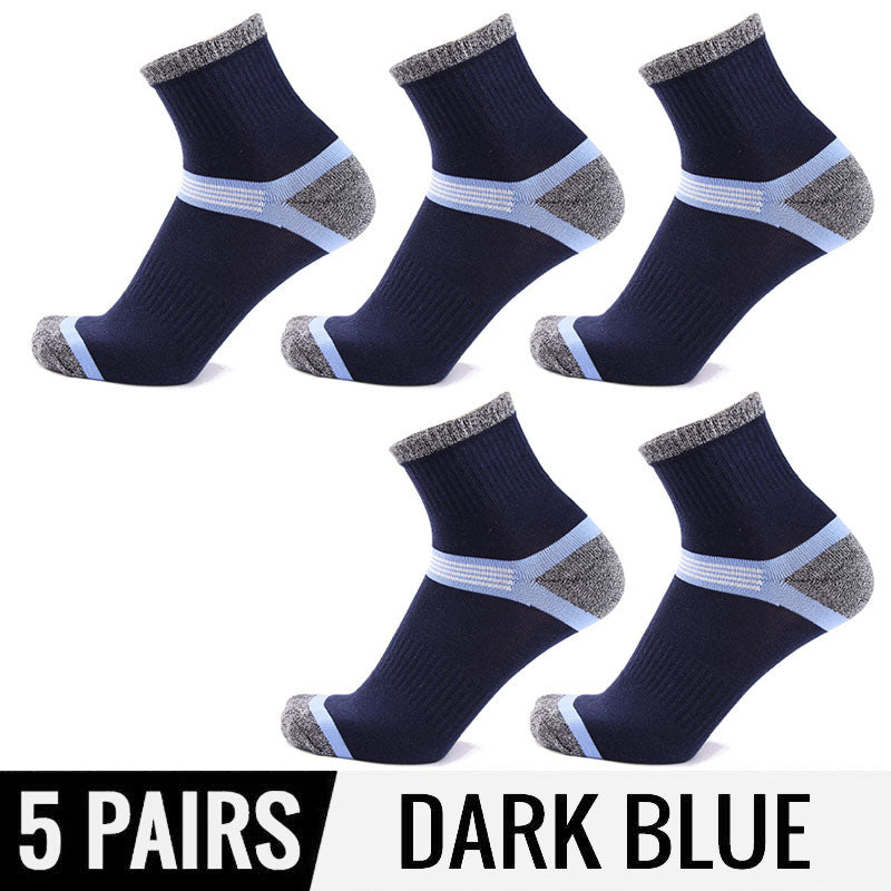 Hss 5Pairs / Lot Combed Cotton Men'S Socks 2021 New Casual Breathable Active Socks High Quality Man Stripe Long Sock Eu39-45