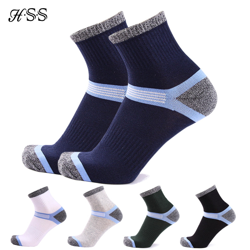 Hss 5Pairs / Lot Combed Cotton Men'S Socks 2021 New Casual Breathable Active Socks High Quality Man Stripe Long Sock Eu39-45