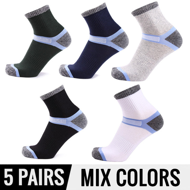 Hss 5Pairs / Lot Combed Cotton Men'S Socks 2021 New Casual Breathable Active Socks High Quality Man Stripe Long Sock Eu39-45