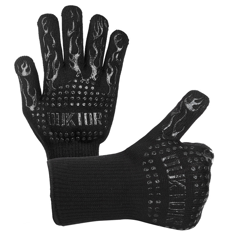 Heat Resistant Bbq Gloves Cooking Baking Barbecue Oven Gloves Thick Silicone Grill Kitchen Mitts Hand Protect Gloves Bbq Tool