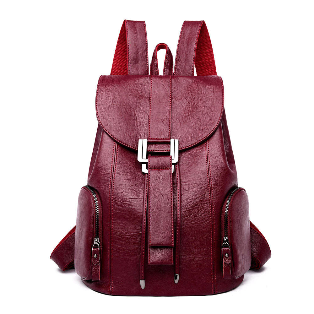 High Quality Leather Backpack Woman New Arrival Fashion Female Backpack String Bags Large Capacity School Bag Mochila Feminina