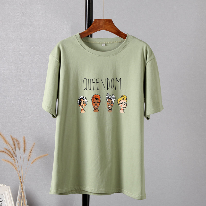 Hirsionsan Gothic Character Printed T Shirt Women Harajuku Soft Summer Cotton Tshirt Korean Loose Tees Ins Casual Female Tops