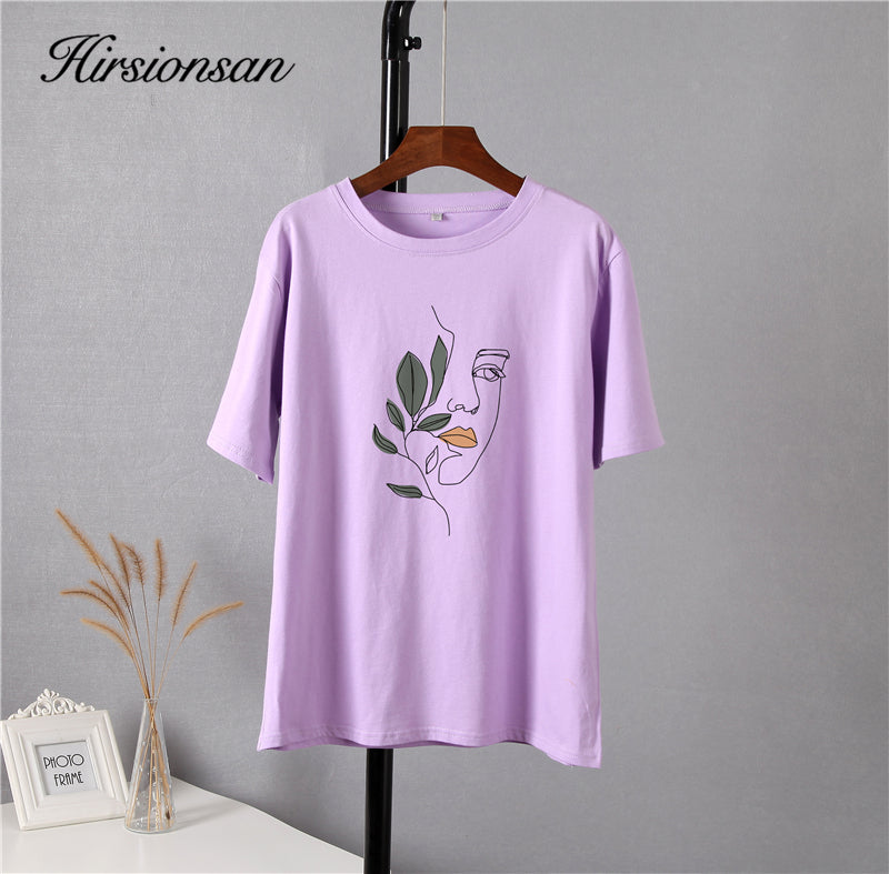 Hirsionsan Gothic Graphic T Shirt Women 2023 Summer New Oversized Cotton Tees Casual Aesthetic Character Printed O Neck Tops