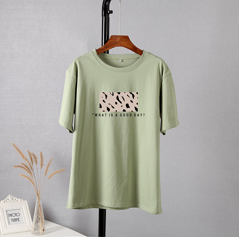 Hirsionsan Leopard Printed T Shirt Women 100% Cotton Oversized Gothic Graphic Female Soft Tops Harajuku Loose Cusual Tees Ladies