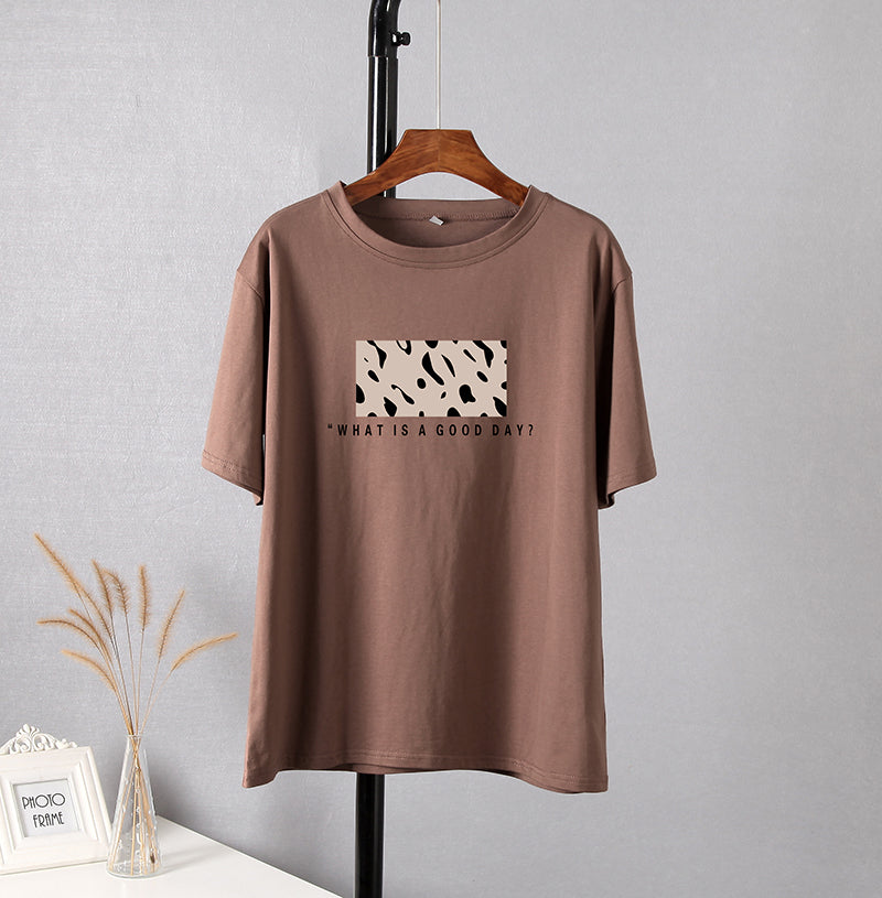 Hirsionsan Leopard Printed T Shirt Women 100% Cotton Oversized Gothic Graphic Female Soft Tops Harajuku Loose Cusual Tees Ladies