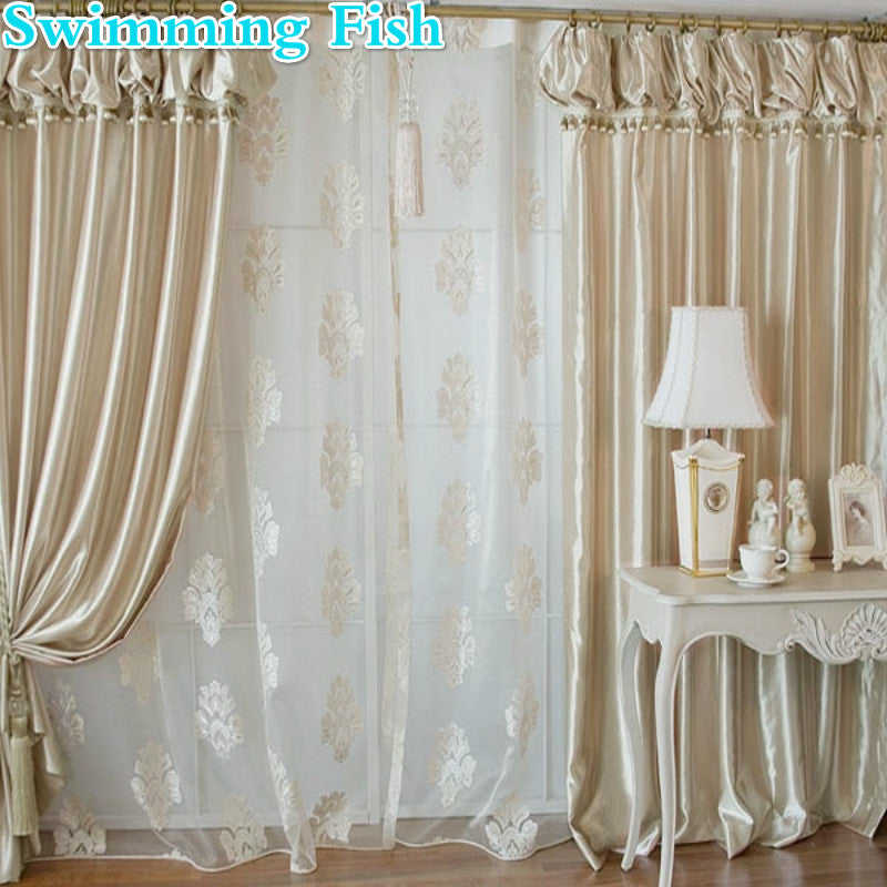 Home Decor Lanterns Valance Curtain Customized Window Blackout Curtains With Beads Lace  Jacquard Tulle For Bedroom Living Room