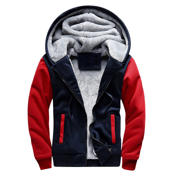 Hoodies Men Hooded Casual Wool Winter Thickened Warm Coat Male Velvet Male Sweatshirts Coat Zipper Cardigan Hoody Man Clothing