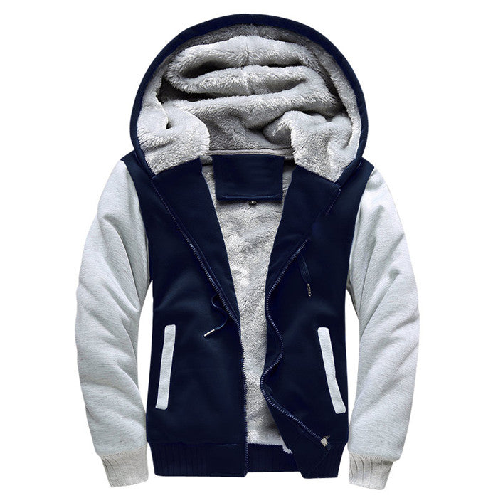 Hoodies Men Hooded Casual Wool Winter Thickened Warm Coat Male Velvet Male Sweatshirts Coat Zipper Cardigan Hoody Man Clothing