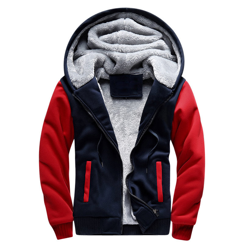 Hoodies Men Hooded Casual Wool Winter Thickened Warm Coat Male Velvet Male Sweatshirts Coat Zipper Cardigan Hoody Man Clothing