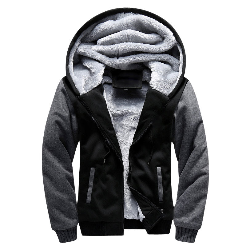 Hoodies Men Hooded Casual Wool Winter Thickened Warm Coat Male Velvet Male Sweatshirts Coat Zipper Cardigan Hoody Man Clothing