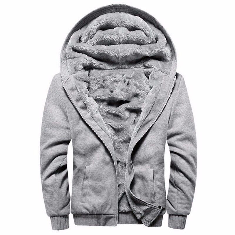 Hoodies Men Hooded Casual Wool Winter Thickened Warm Coat Male Velvet Male Sweatshirts Coat Zipper Cardigan Hoody Man Clothing