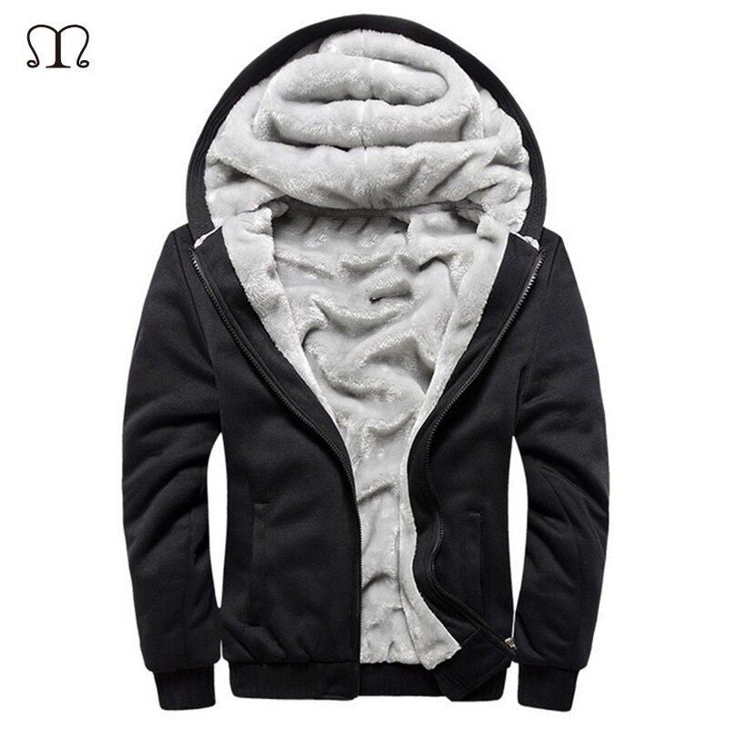 Hoodies Men Hooded Casual Wool Winter Thickened Warm Coat Male Velvet Male Sweatshirts Coat Zipper Cardigan Hoody Man Clothing