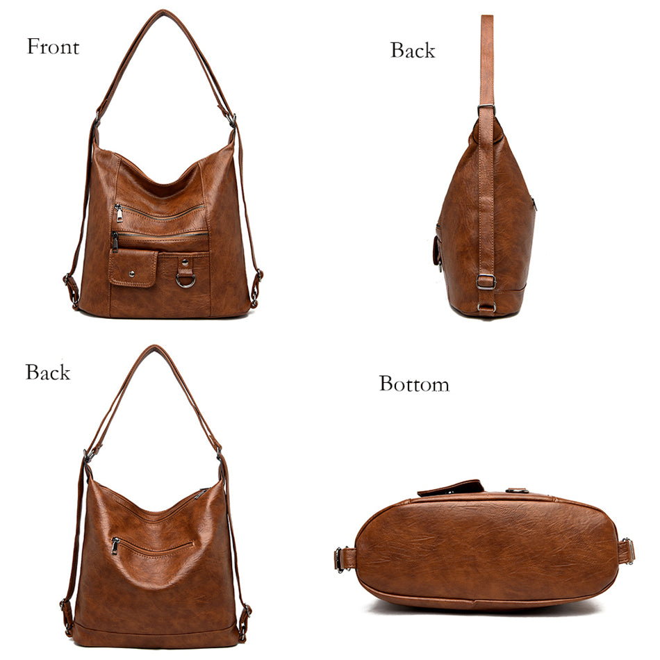 Hot 3In1 Women'S Bag Large Capacity Soft Pu Leather Handbag 2022 New Trend Ladies Shoulder Messenger Bags Sac A Main