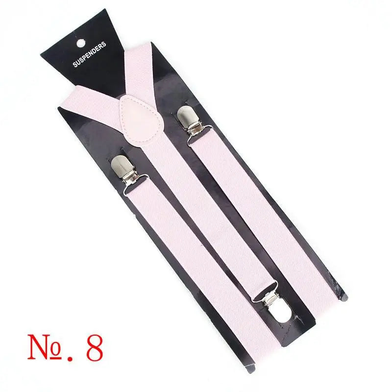 Hot Sale Elastic Leather Suspenders Men 3 Clips Vintage Men&#39;S Women Suspender Trousers Wedding Suspension For Skirts 38 Colors