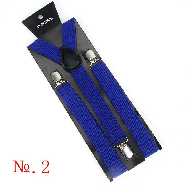 Hot Sale Elastic Leather Suspenders Men 3 Clips Vintage Men&#39;S Women Suspender Trousers Wedding Suspension For Skirts 38 Colors
