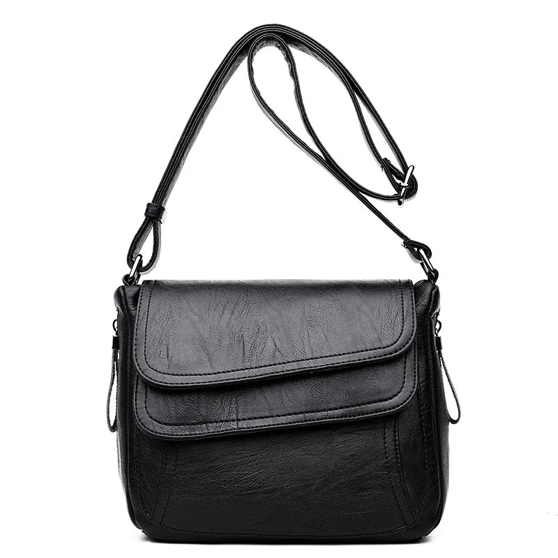 Hot Women Leather Messenger Bag Luxury Handbags Designer High Quality Female Vintage Crossbody Bags For Women Flap Shoulder Bags