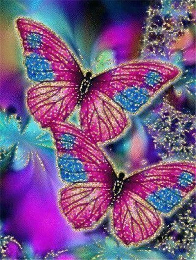 Huacan Diy Diamond Painting Butterfly And Flower 5D Full Square Rhinestones Diamond Embroidery  Mosaic Cross Stitch Home Decor