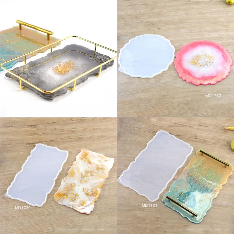 Irregular Big Plate Resin Mold Oversized Fruit Disc Tray Resin Mold Transparent Flexible Silicone Molds Art Crafts Tools