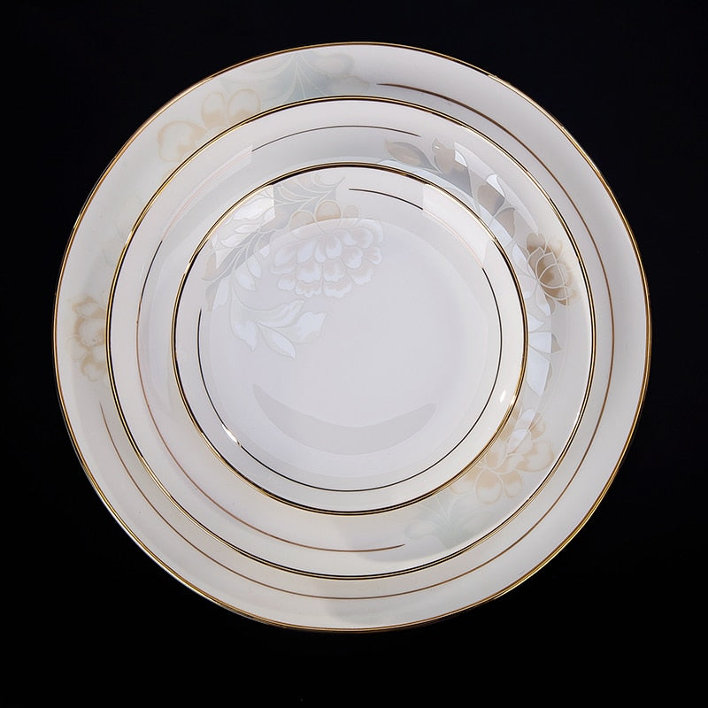 Jingdezhen Ceramics Hand-Painted 58 European Household Gifts Tableware Bone China Dishes Export