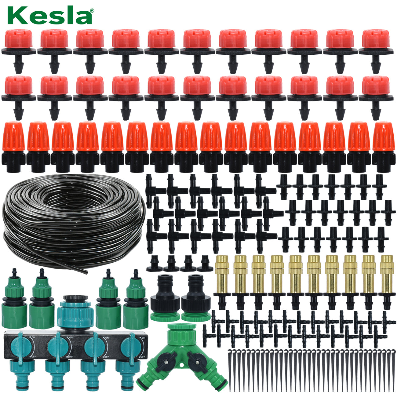 Kesla 5-35M 4/7Mm Hose Micro Drip Irrigation Watering Kits System Automatic Adjustable Atomizing 1/4'' Dripper Garden Greenhouse
