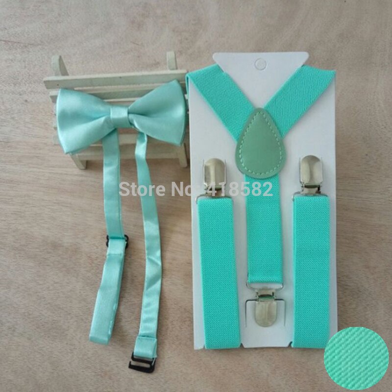 Lb001- S Size Hot Sale Solid Color Kids Supenders And  Bowtie Sets For Baby Y-Back Braces For Wedding 100Sets/Lot