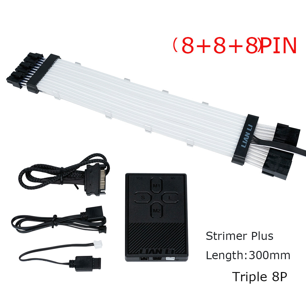 Lianli Strimer Plus Triple 8Pin,24Pin Motherboard Extension Rgb Cable ,8Pin + 8Pin Gpu Extension,Support Motherboard Control