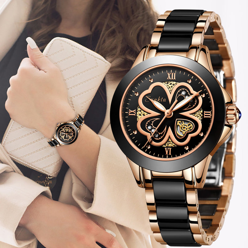 Lige Brand Sunkta Fashion Women Watches Ladies Luxuey Bracelet Watch Creative Waterproof Date Quartz Watch For Women Reloj Mujer