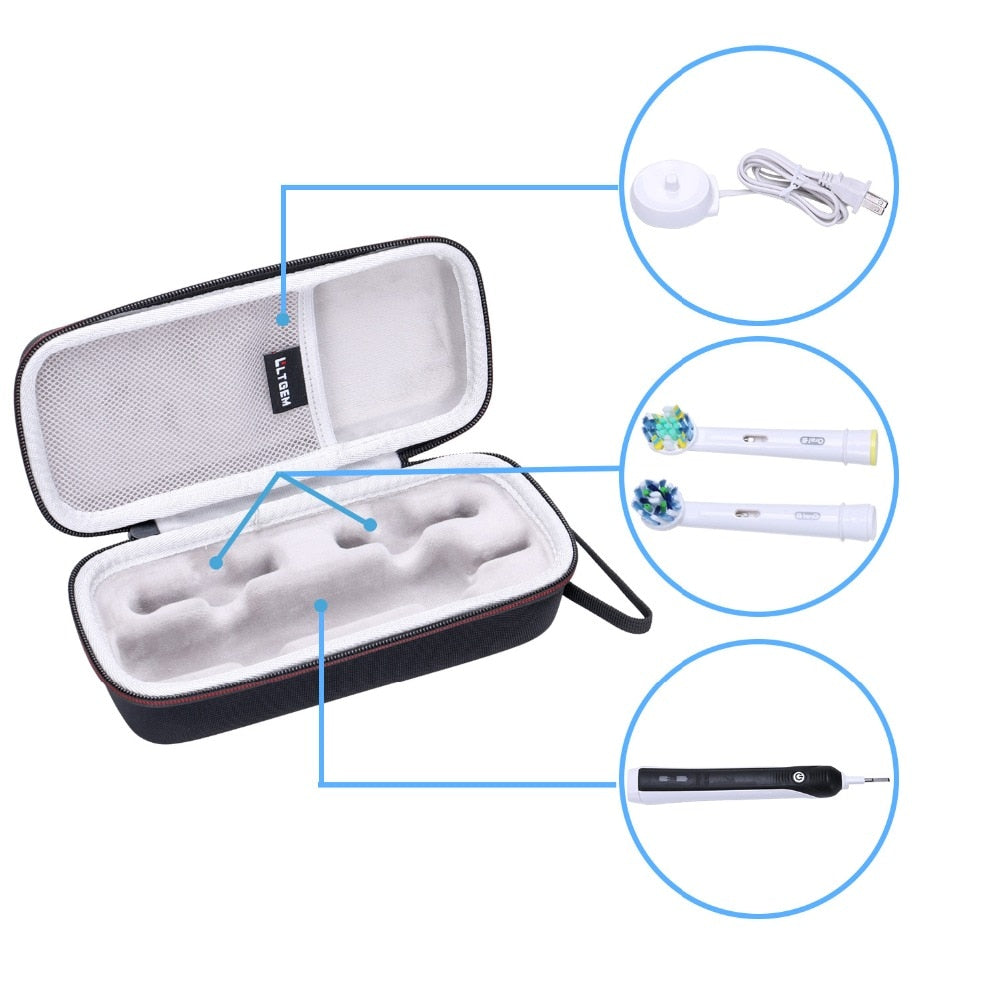 Ltgem Eva Hard Case For Oral-B Pro 1000 & 5000 Electric Power Rechargeable Battery Toothbrush - Travel Protective Carrying Stora