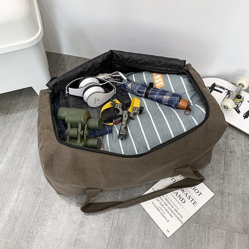 Large Capacity Canvas Men Travel Bag Hand Luggage Carry On Duffle Bag Cabin Travelling Bag Multifunctional Hangbags Moving Bag