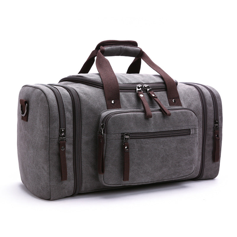 Large Capacity Men Hand Luggage Travel Duffle Bags Canvas Travel Bags Weekend Shoulder Bags Multifunctional Overnight Duffel Bag