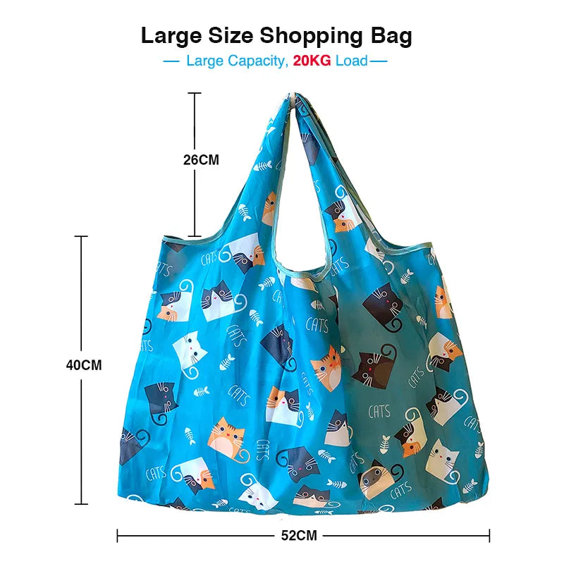 Large Size Eco-Friendly Bag Supermarket Grocery Reusable Foldable Shopping Bag With Pouch