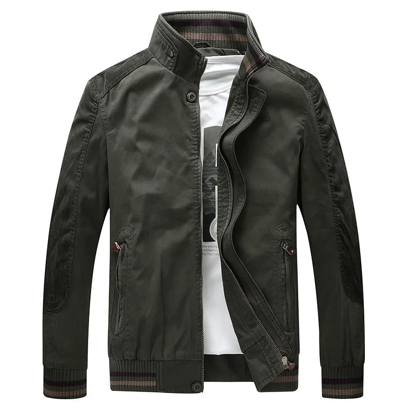 Large Size M-5Xl 2023 Autumn Europe Mens Classic Brand Good Quality 100% Cotton Khaki Jackets Man Spring Black Blue Jacket Coat