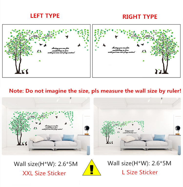 Large Size Tree Acrylic Decorative 3D Wall Sticker Diy Art Tv Background Wall Poster Home Decor Bedroom Living Room Wallstickers