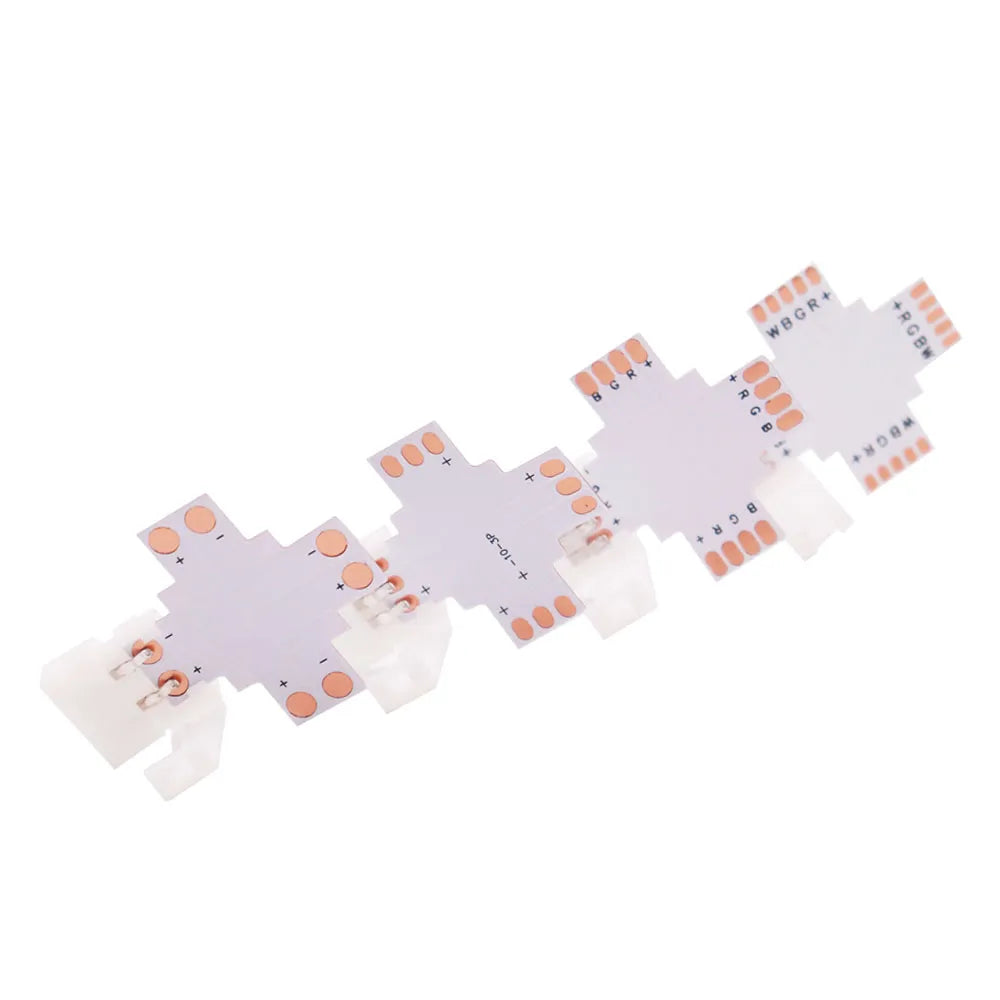 Led Strip Connector 2/3/4/5Pin Corner 10Mm T/L/X Shape Free Soldering Easy Use For Rgb Led Lights Ws2811 Ws2812B 3528 5050 5630
