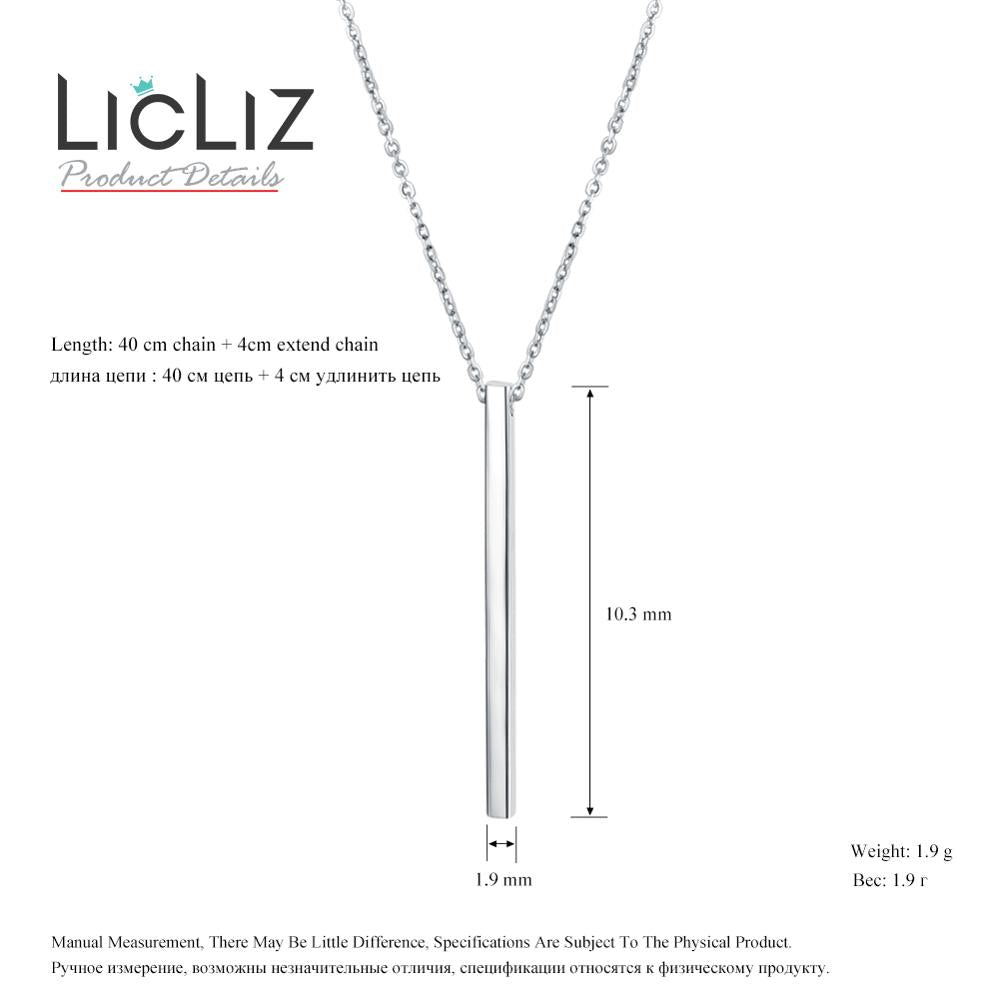 Licliz 925 Sterling Silver Zircon Diamond Moon Pendant Necklaces For Women Bar White Gold Link Chain Chocker Jewelry Ln0192
