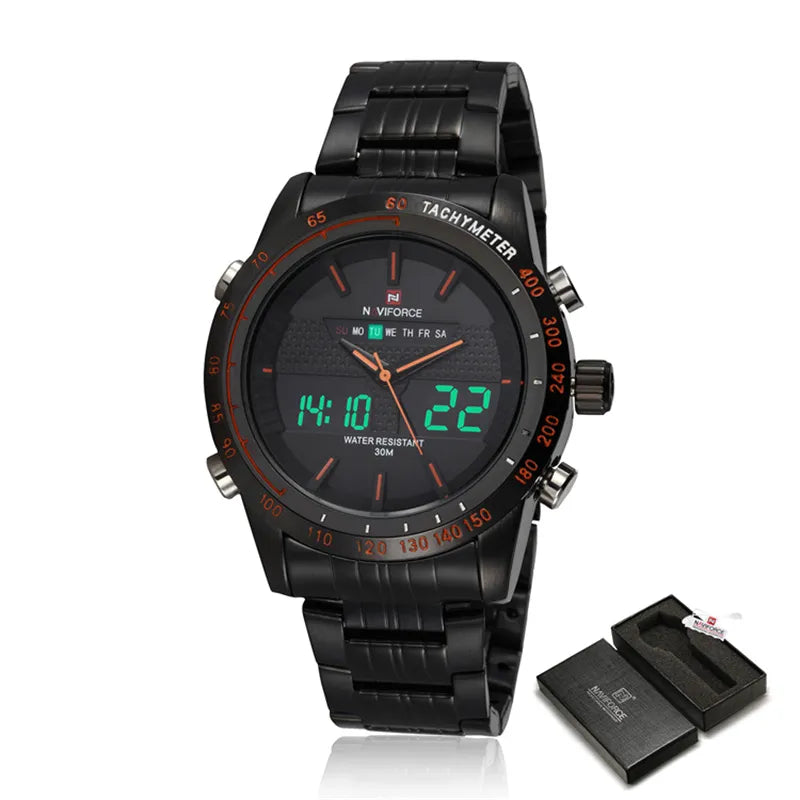 Luxury Brand Naviforce Men Fashion Sport Watches Men&#39;S Quartz Digital Analog Clock Man Full Steel Wrist Watch Relogio Masculino