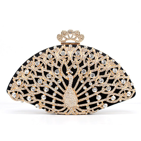 Luxury Designer Women Evening Bag Fashion Golden Metal Crystal Women Evening Bag Clutch Handbag Ladies Wedding Bridal Party Bag