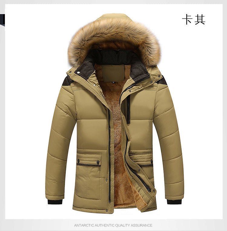 M-5Xl Fur Collar Hooded Men Winter Jacket 2023 New Fashion Warm Wool Liner Man Jacket And Coat Windproof Male Parkas Casaco