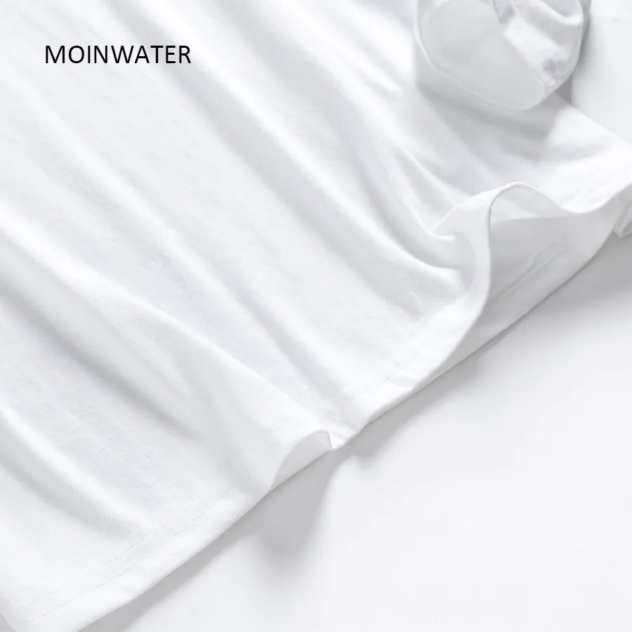 Moinwater New Women Casual Long Sleeve T Shirt Lady 100% Cotton T-Shirts Female Soft Black White Base Tees Tops Mlt2017
