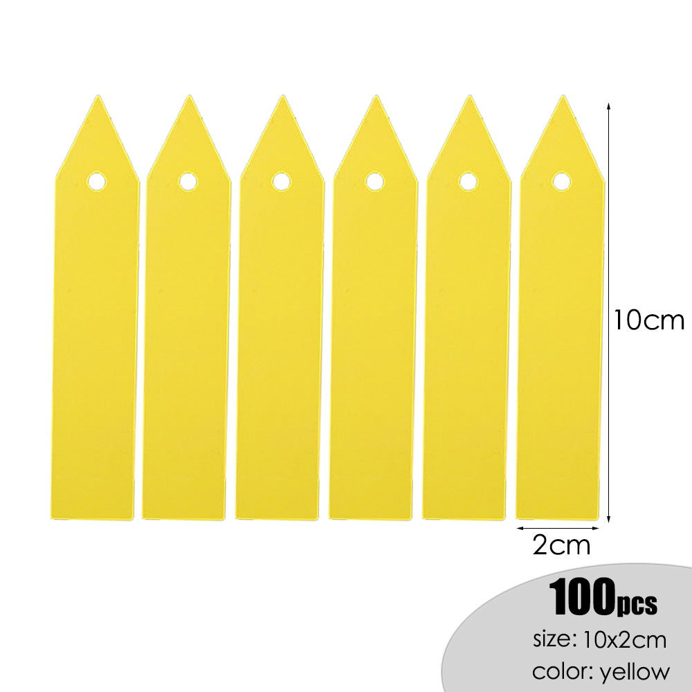 Muciakie 100Pcs 10X2Cm Stake Type Kindergarden Plants Markers With Small Round Hole Flower Pot Tags Garden Flowers Labels