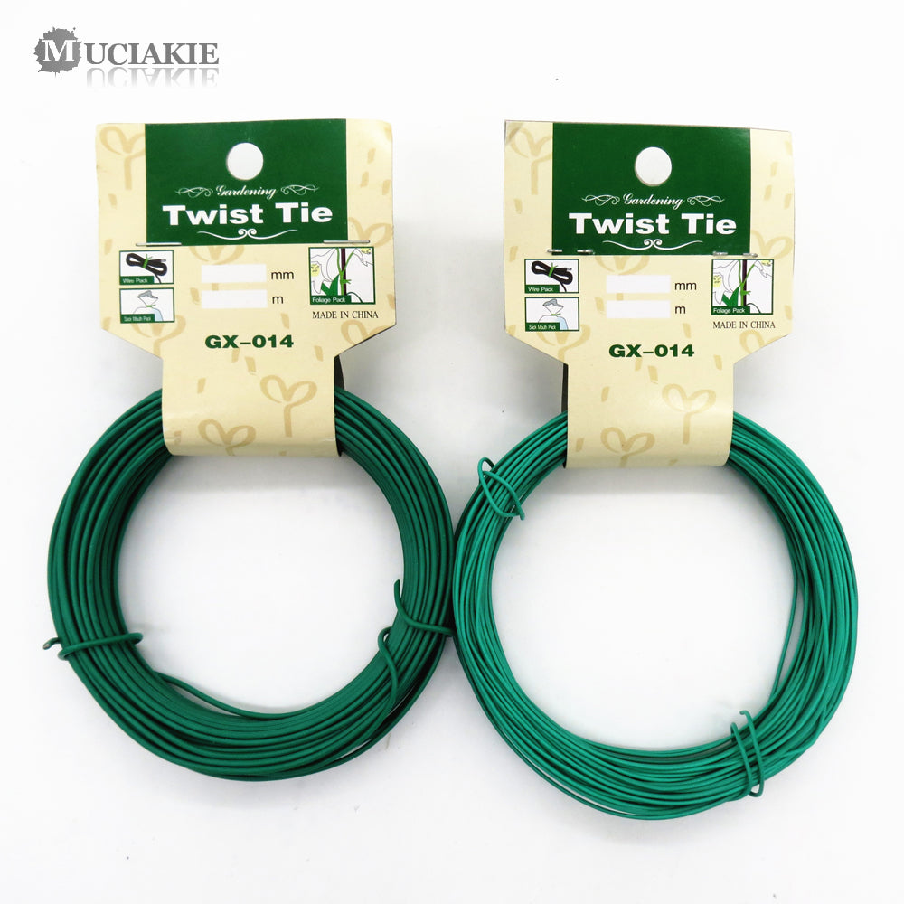 Muciakie 12M/15M Garden Wire Heavy Duty Green Coated Plant Twist Tie Garden Training Wire Bonsai Outlet Wire For Holding Branch