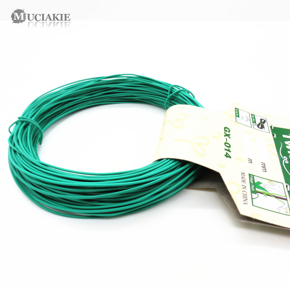 Muciakie 12M/15M Garden Wire Heavy Duty Green Coated Plant Twist Tie Garden Training Wire Bonsai Outlet Wire For Holding Branch