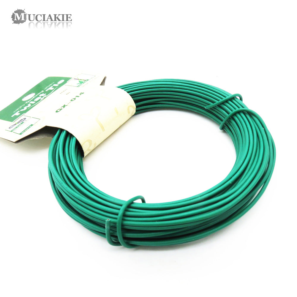 Muciakie 12M/15M Garden Wire Heavy Duty Green Coated Plant Twist Tie Garden Training Wire Bonsai Outlet Wire For Holding Branch