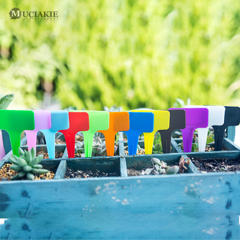Muciakie 20Pcs 6X9.8Cm T Type Plant Tags Garden Colorful Flowers Markers Thickened Waterproof Labels Garden Seedlings Tags