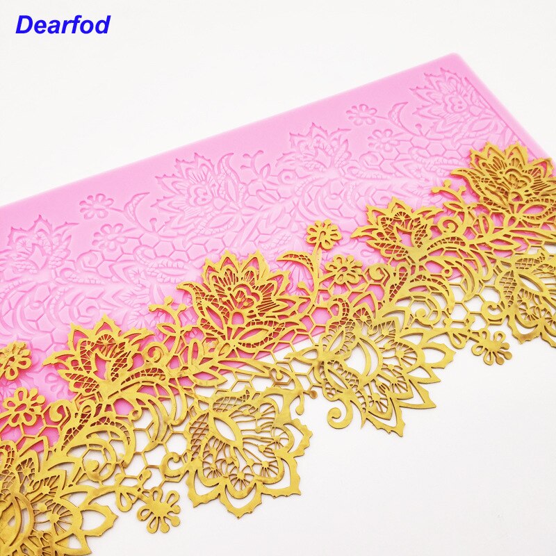 Mx131  Flower Pattern Lace Mold  Silicone Sugar Lace Pad Cake Brim Decoration Mold Kitchenware Diy Tool