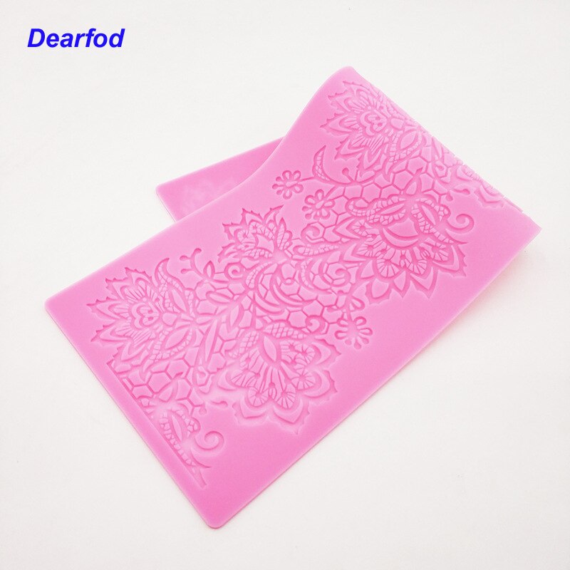 Mx131  Flower Pattern Lace Mold  Silicone Sugar Lace Pad Cake Brim Decoration Mold Kitchenware Diy Tool