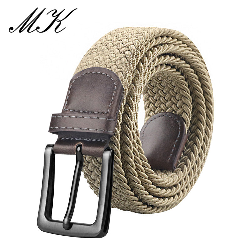 Maikun Canvas Belts For Men Fashion Metal Pin Buckle Military Tactical Strap Male Elastic Belt For Pants Jeans