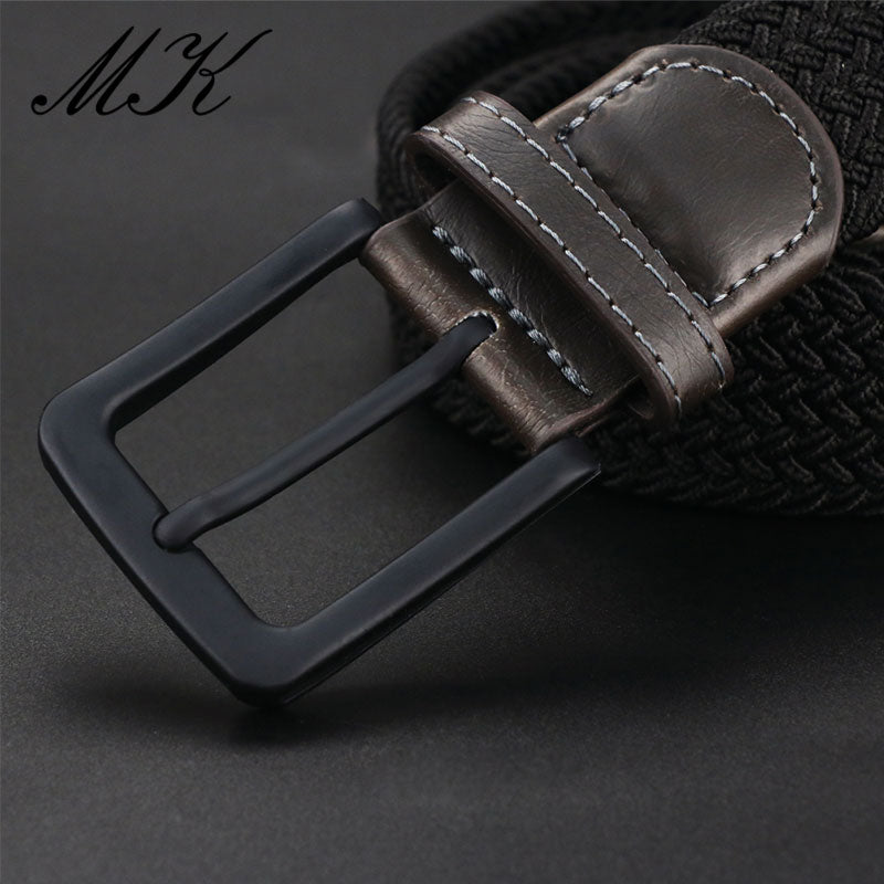 Maikun Canvas Belts For Men Fashion Metal Pin Buckle Military Tactical Strap Male Elastic Belt For Pants Jeans