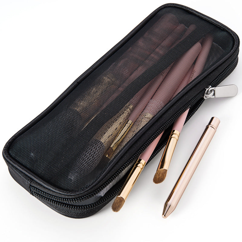 Makeup Brush Travel Case Cosmetic Toiletry Bag Organizer For Men Women Beauty Tools Mesh Dopp Kit Pouch Wash Storage Accessories